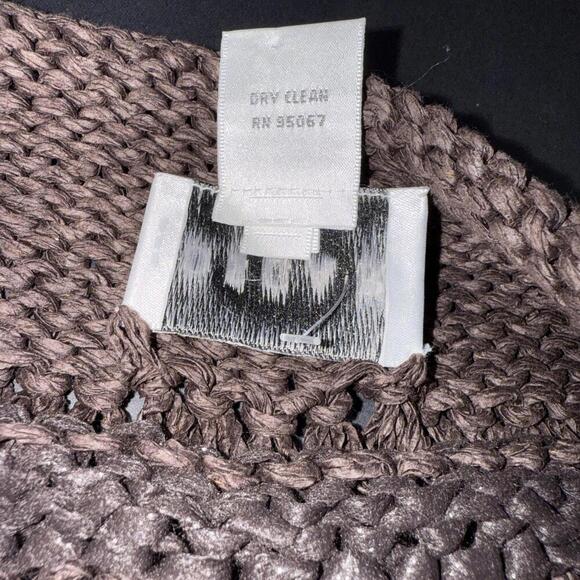 Oscar De La Renta Brown Straw Boho Festival Hippie Beach Nature Tank Top Small - Picture 11 of 13